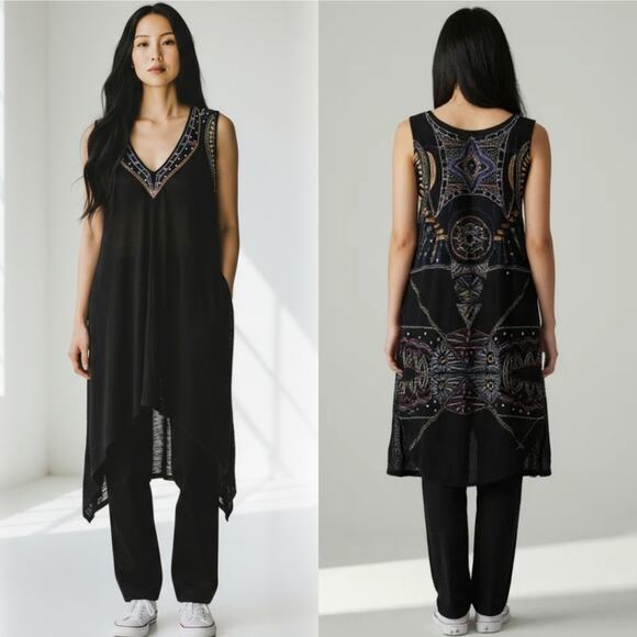 Free People Beaded Embroidered Embellished Tunic Dress - Picture 1 of 5